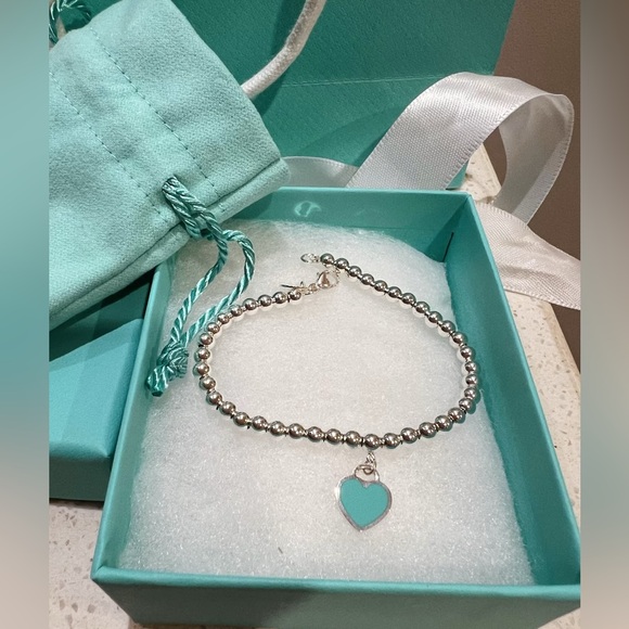 Tiffany & co heart tag bead bracelet - Picture 1 of 2